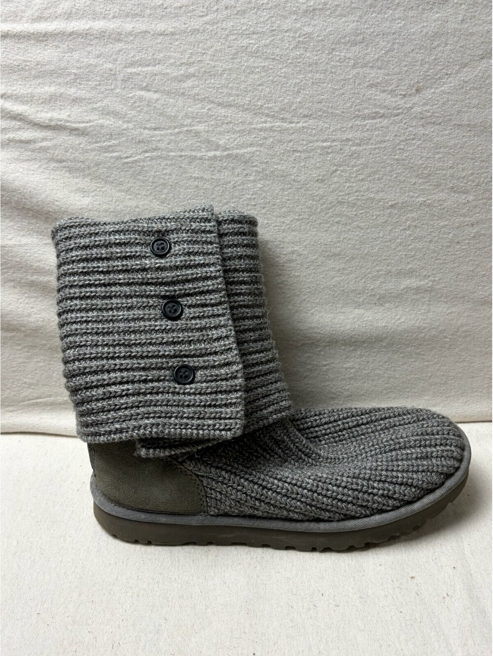 UGG Australia Classic Cardy Knit Gray Boots Women's Size 10